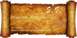 Sterlik Irén névjegykártya